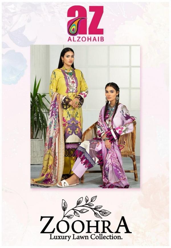 Alzohaib Zoohra Vol-1- Kurti Pant With Dupatta